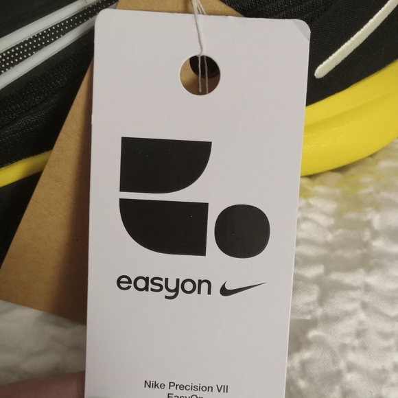 Nike Men's Precision VII "Black/White/Yellow Basketball Shoes - Picture 5 of 7